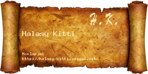 Halasy Kitti névjegykártya